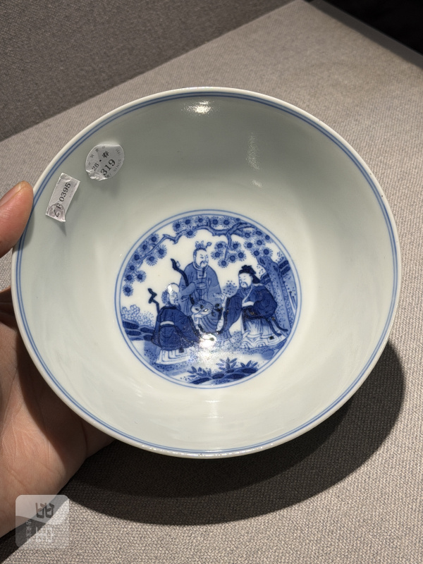 清道光 青花八仙人物图碗 - 图6